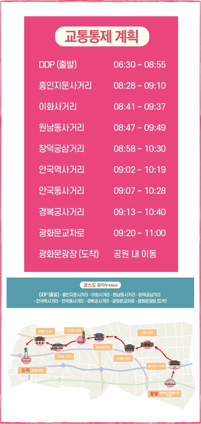 교통통제 안내 이미지